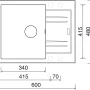 Sinks LINEA 600 Granblack #1